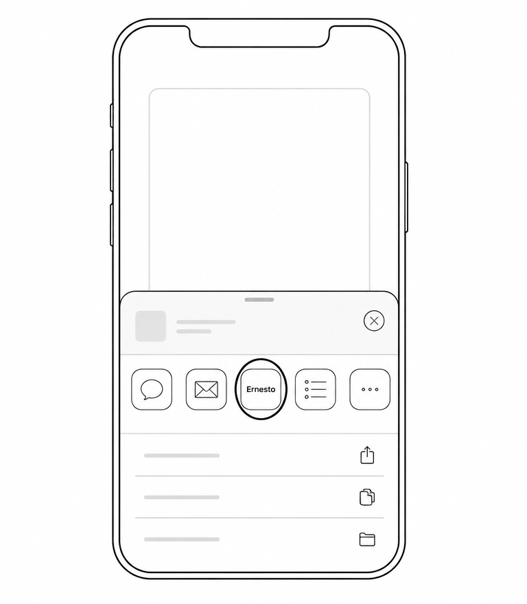 Safari on iPhone with the Share button highlighted in the bottom bar